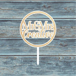 Mr & Mrs Personalised Circle Cake Topper