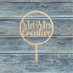 Mr & Mrs Personalised Circle Cake Topper