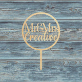 Mr & Mrs Personalised Circle Cake Topper