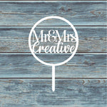 Mr & Mrs Personalised Circle Cake Topper