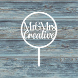 Mr & Mrs Personalised Circle Cake Topper
