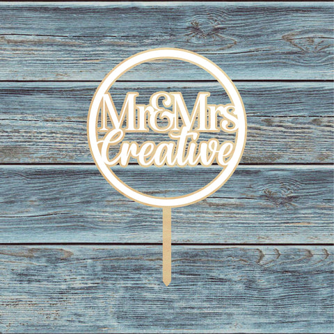 Mr & Mrs Personalised Circle Cake Topper