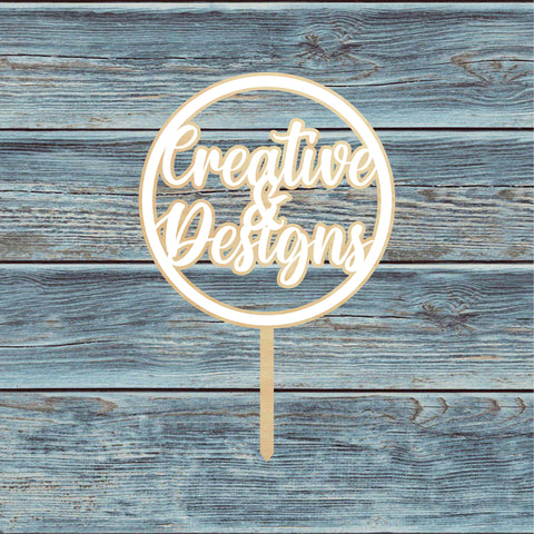 Wedding Personalised Circle Cake Topper